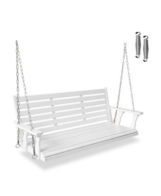 3-Seater 5FT Extra Large Wooden Porch Swing, Ergonomic Seat, Bench Swing Heavy Duty 880 LBS, for Outdoor Patio Garden Yard