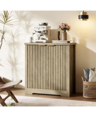 Buffet Sideboard Cabinet with Fluted Doors, Adjustable Shelves, Modern Accent Storage Console for Dining Room, Living Room