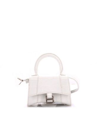 Mini Hourglass Top Handle Bag Embossed Leather