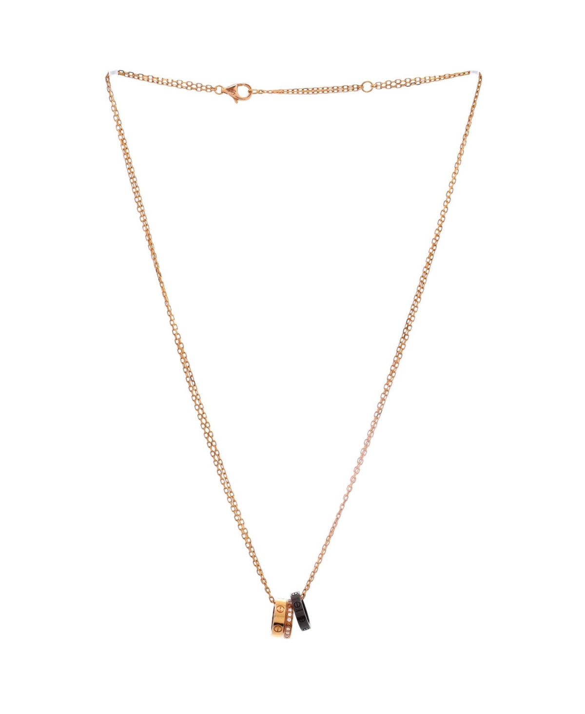 Pre-Owned Cartier Love 3 Ring Pendant Necklace