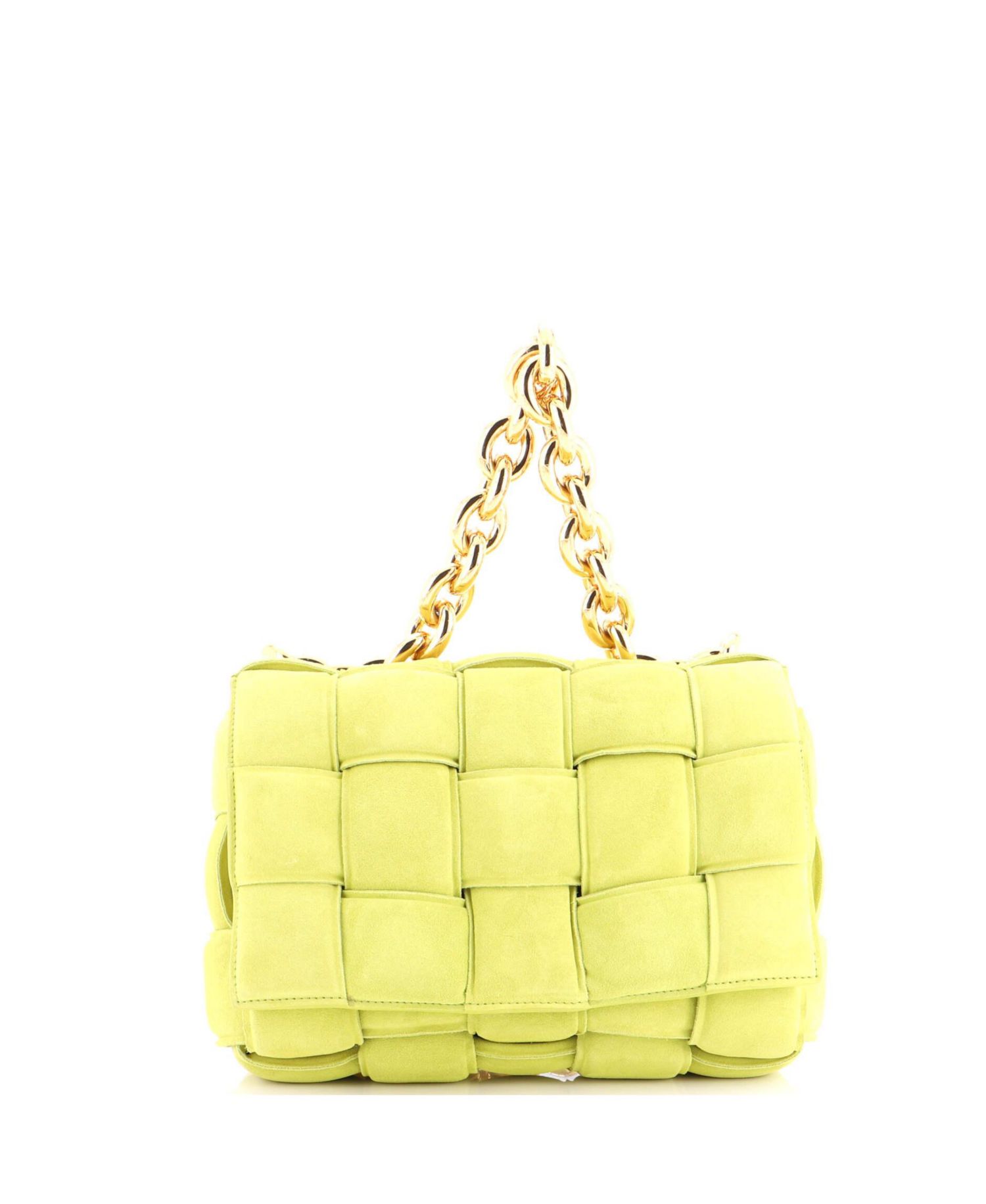 Cassette Chain Crossbody Bag Padded Maxi Intrecciato Suede