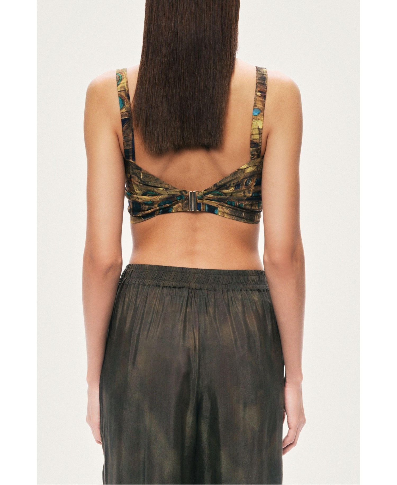 Women's Printed Ring Detail Crop Top