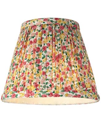 Nelle 3 1/2" Top x 6" Bottom x 5" High x 5" Slant Print Lamp Shade Replacement Set of 6 Red Yellow Floral Clip On Candelabra