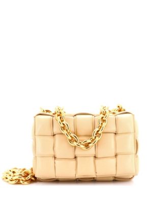 Cassette Chain Crossbody Bag Padded Maxi Intrecciato Leather