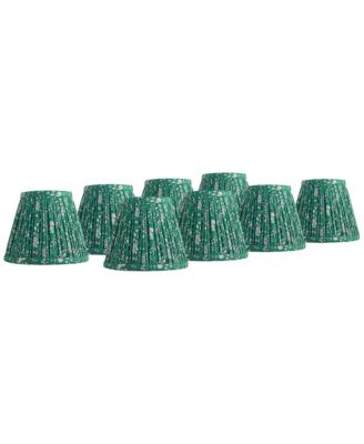 Slant Print Lamp Shade Replacement Set of 8 Floral Clip On Candelabra