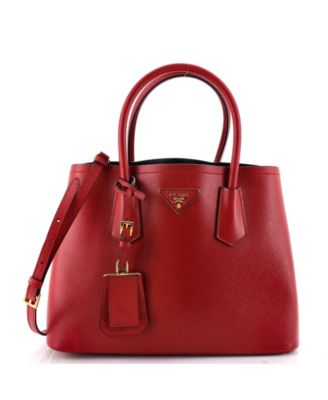 Medium Cuir Double Tote Saffiano Leather