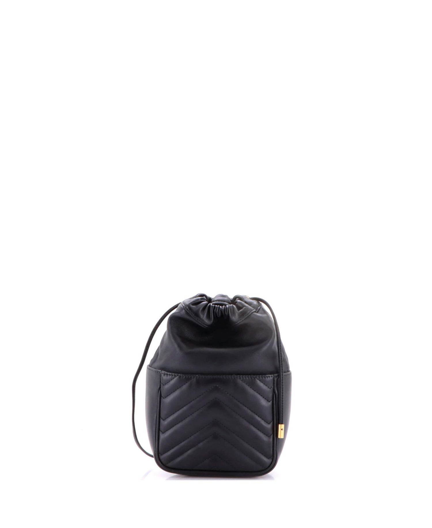 Mini GG Marmont Front Pocket Bucket Bag Matelasse Leather