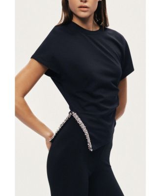 Women's Embellished Asymmetric T-Shirt