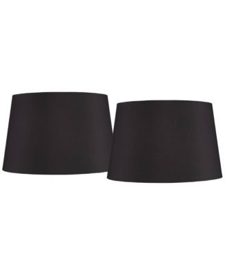 Set of 2 Hardback Drum Lamp Shades Large 14" Top x 17" Bottom x 11" High Spider Replacement Harp Finial Fitting