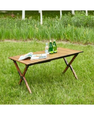 1-piece Folding Outdoor Table,Lightweight Aluminum Roll-up Rectangular Table