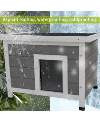 Waterproof Cat House Outdoor Indoor Feral Kitty Shelter with Asphalt Roof for Small Pets