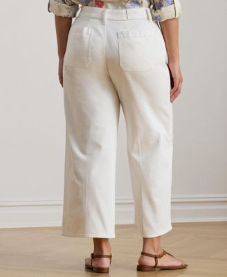 Plus Size High-Rise Wide-Leg Cropped Jeans