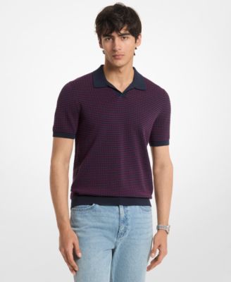 Men's Johnny Collar Short-Sleeve Cotton Polo Shirt
