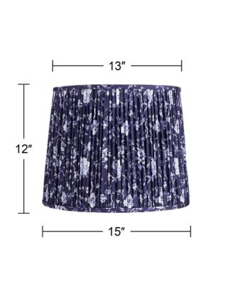 Sally 13" Top x 15" Bottom x 12" High x 12" Slant Print Lamp Shade Replacement Pleated Floral Spider Harp