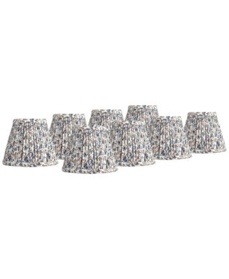 Nelle 3 1/2" Top 6" Bottom 5" High 5" Slant Print Lamp Shade Replacement Set of 8 Floral Clip On Candelabra