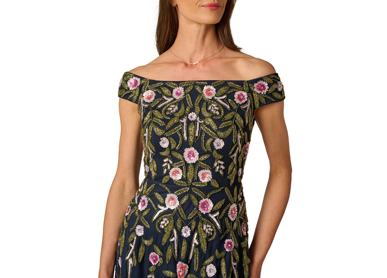 Women's Beaded Fit & Flare Dress
