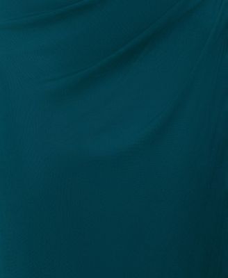 Plus Size Sheer Boat-Neckline Long Sheath Dress