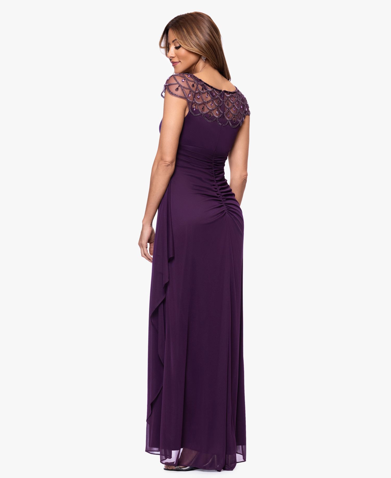 Petite Boat-Neck Long Sheath Dress