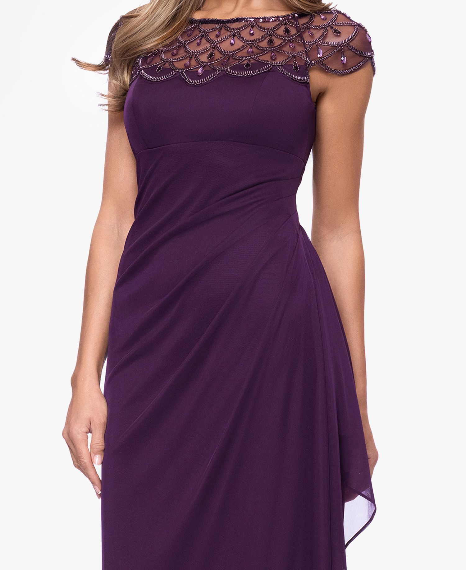 Petite Boat-Neck Long Sheath Dress