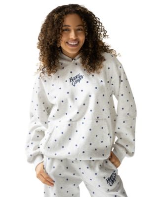Women's Polka Dot Applique Long-Sleeve Hooded Sweatshirt