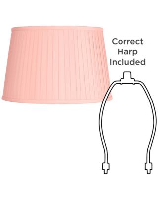 14" Top x 17" Bottom x 11" High x 11" Slant Lamp Shade Replacement Large Empire Pleated Spider Harp Finial