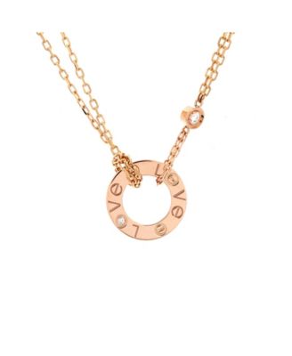 Pre-Owned Cartier 2 Diamonds Love Pendant Necklace - 18k rose gold 3280$