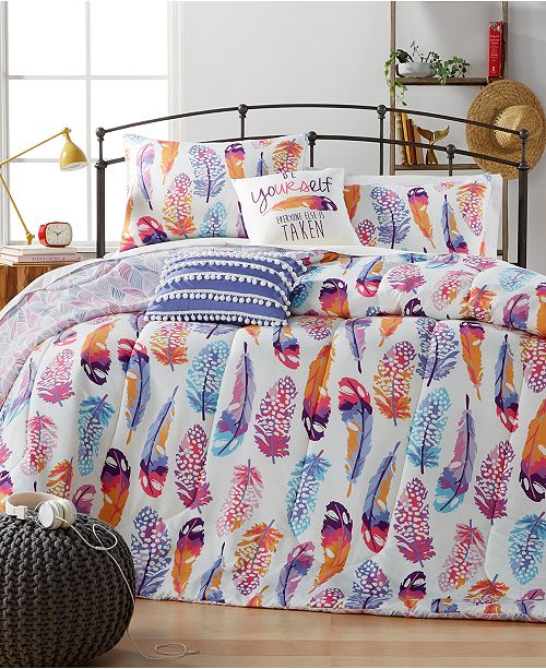 Idea Nuova Watercolor Olivia Feather 4 Pc Twin Twin Xl Comforter