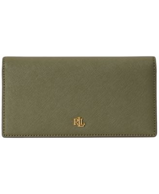 Crosshatch Leather Slim Snapped-Closure Wallet