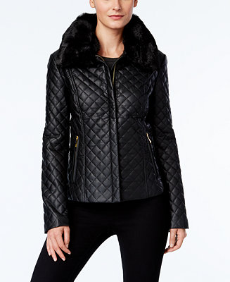 INC International Concepts INC Quilted Faux-Leather Jacket, Created for ...