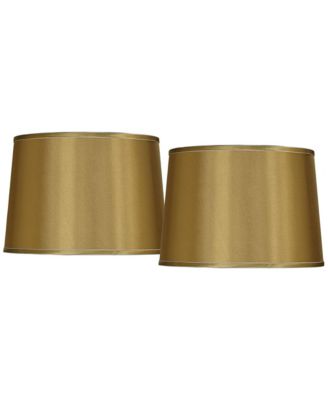 Set of 2 Drum Lamp Shades Satin Medium 14" Top x 16" Bottom x 11" High Spider Replacement Harp and Finial Fitting