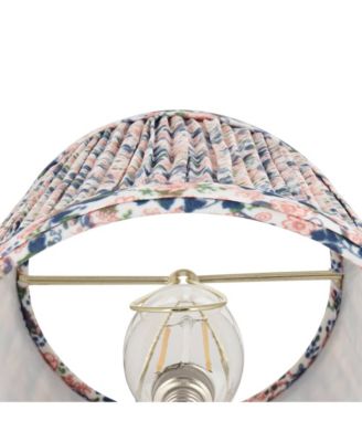 4" Top x 6" Bottom x 5 1/2" High x 5 1/2" Slant Print Lamp Shade Replacement Set of 4 Shirred Pleated Clip On