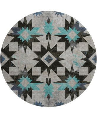 Mayfield Machine Washable AMF1893 8' x 8' Round Area Rug
