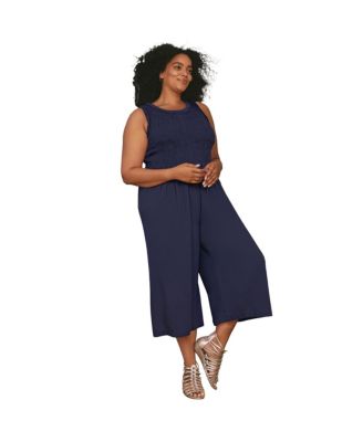 Women's Sleeveless Smocked Jumpsuit