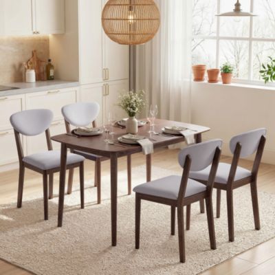 Dining Table Set for 4, Mid-Century Modern Kitchen Table and Chairs