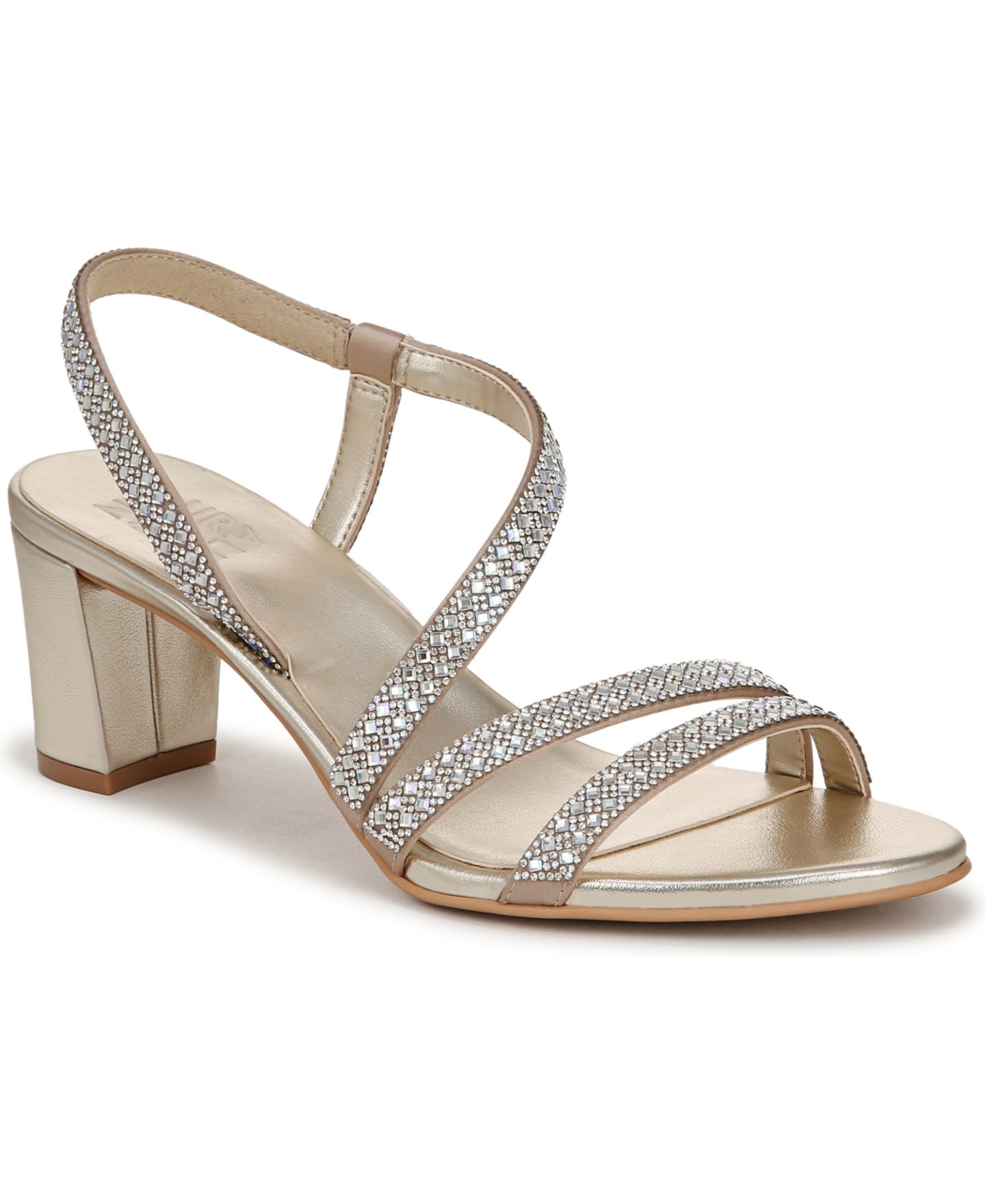 Женские сандалии Naturalizer Vanessa Strappy Rhinestone Dress Sandals, цвет: Шампань атласный — фото 1