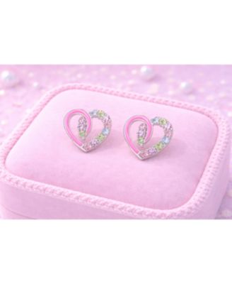Girls Heart Hypoallergenic Earrings with Surgical Titanium Screwbacks