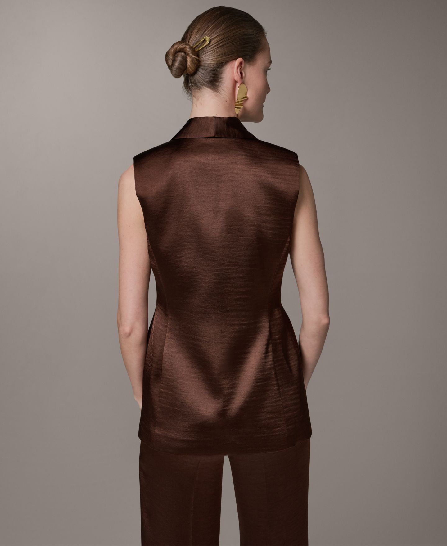 Женский жилет Donna Karan New York Notch Collar Vest, цвет: Canyon — фото 2