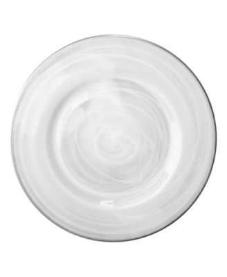 Alabaster Silver Glass Charger Plates, Set of 4