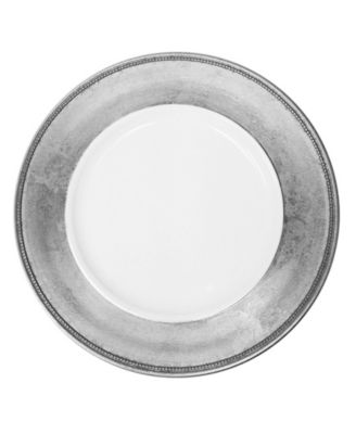 Leaf Rim/White Charger Plates, Set of 12 