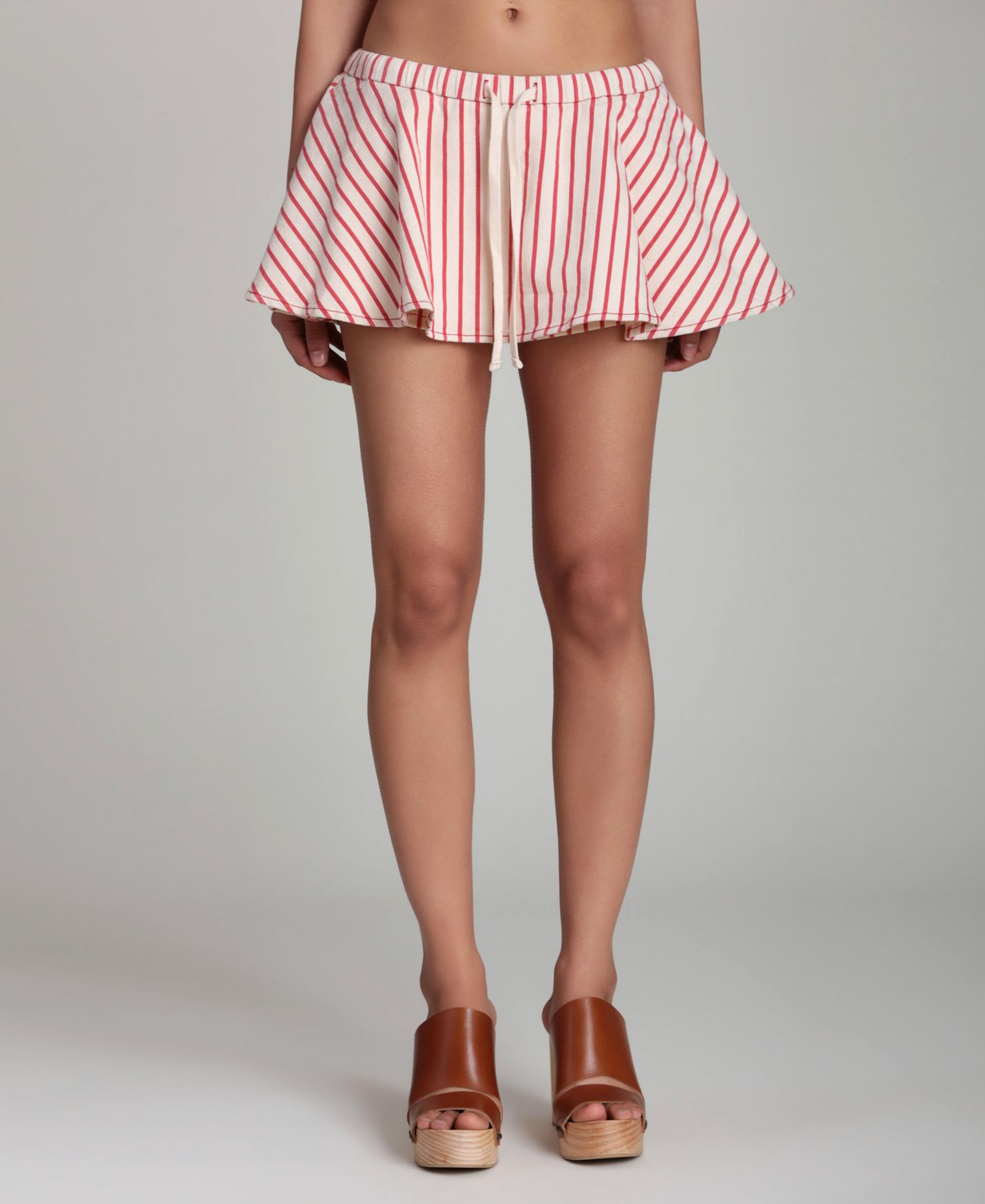 Women's Striped Drawstring Mini Skort