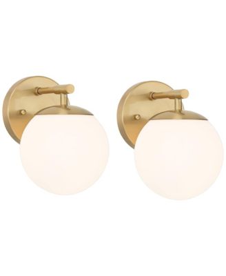 Meridian Modern Wall Light Sconces Set of 2 Hardwire 6" Fixture Frosted Glass for Bedroom Bathroom