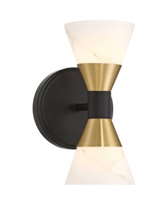 Possini Euro Domino 9 1/2"H and Brass 2-Light Wall Sconce
