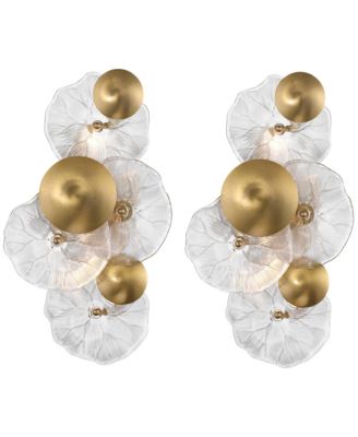 Filoli 16" High Modern 2 Light Wall Sconce Light Lamp Fixture Mount Set of 2 Bathroom Hardwired Plated