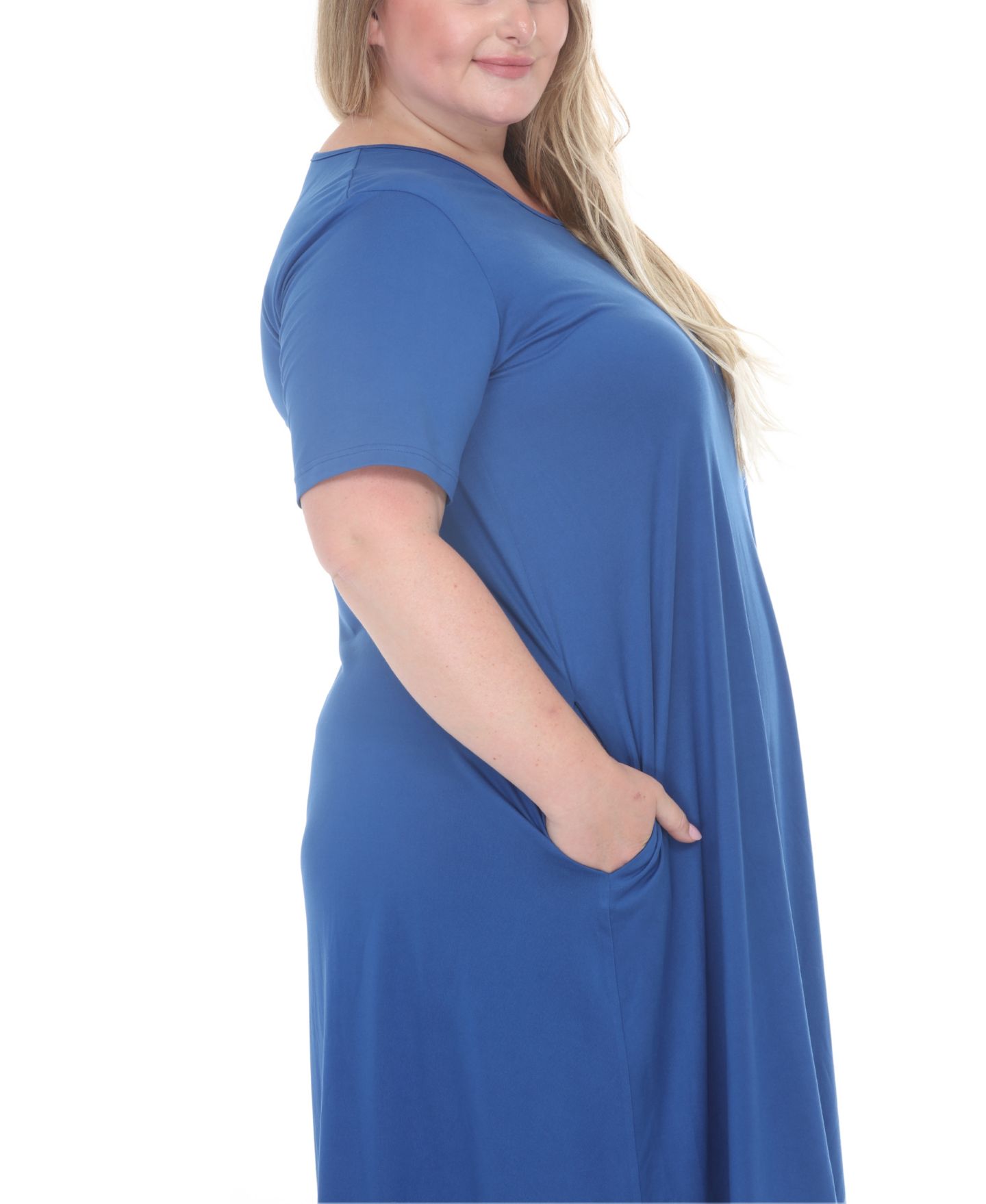 Женское платье White Mark Plus Size Tee Swing Midi, цвет: Синий — фото 3