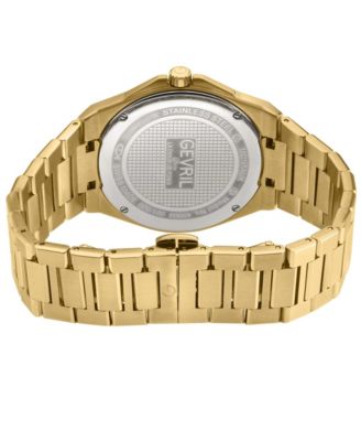 Gevril Men's Montauk Swiss Quartz IP Gold Bracelet Watch - Macy's