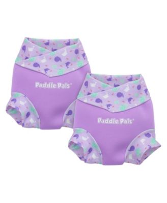 Paddle Pals Toddler Swim Diaper, 2 Pack, Reusable Neoprene for Swimming Lessons and Pool Use 24 Months - Purple