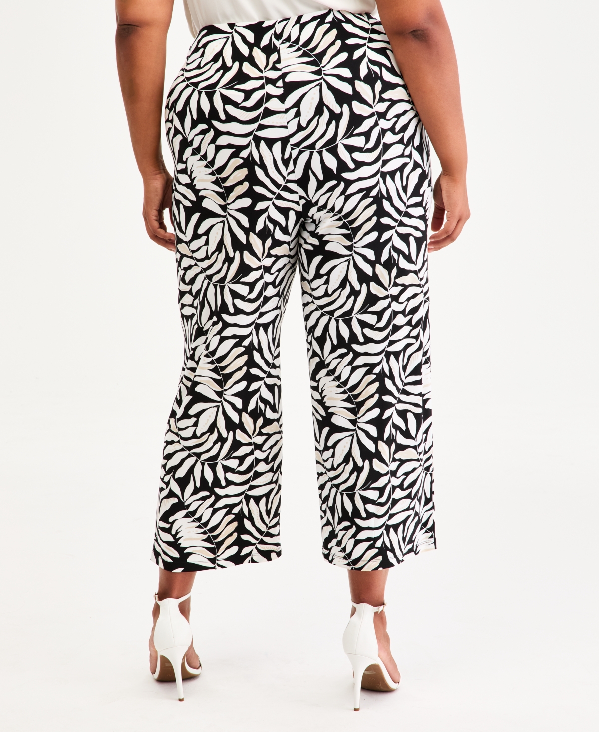 Anne Klein Essentials Plus Pull-On Knit Wide-Leg Pants