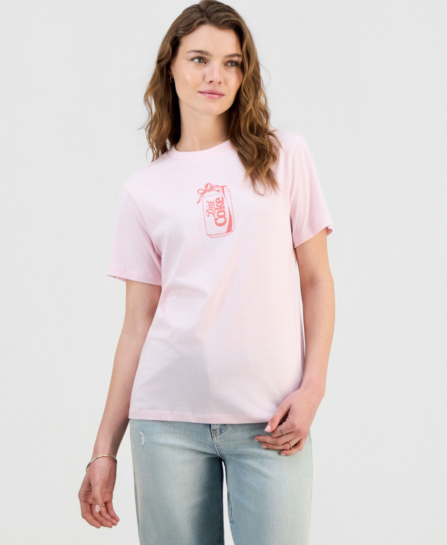 Juniors' Diet Coke Bow Graphic-Print Tee