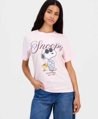 Juniors' Snoopy Best Buds Graphic-Print Tee
