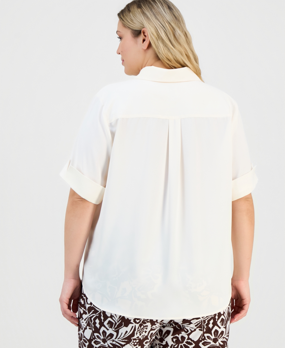 Anne Klein Essentials Plus Half-Sleeve Blouse